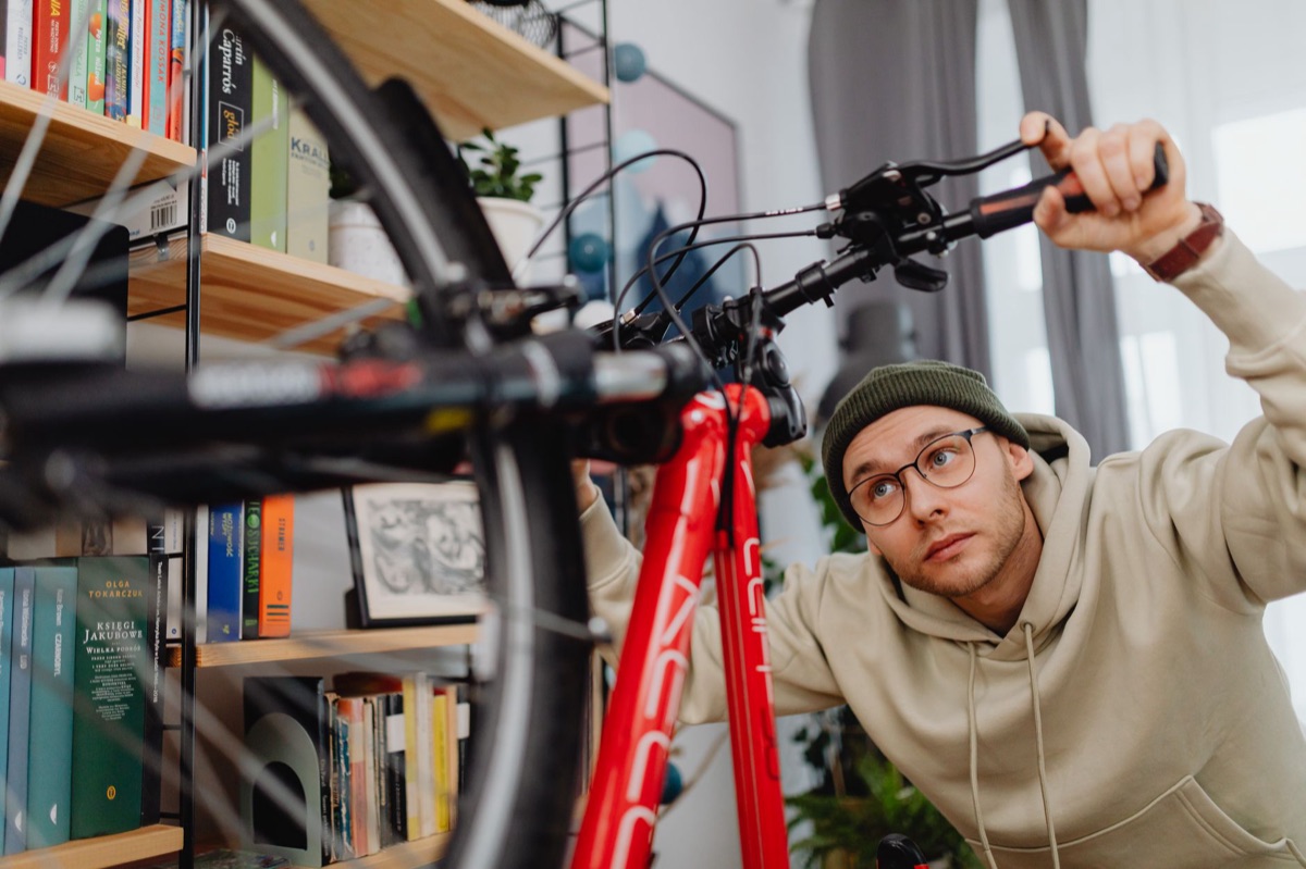 Close-up of essential tools for bicycle maintenance