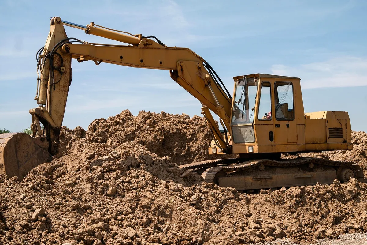 excavator, construction site, vehicle, construction work, construction machine, work, chain drive, crawler, shovel, tracked vehicle, floor, overburden, excavato