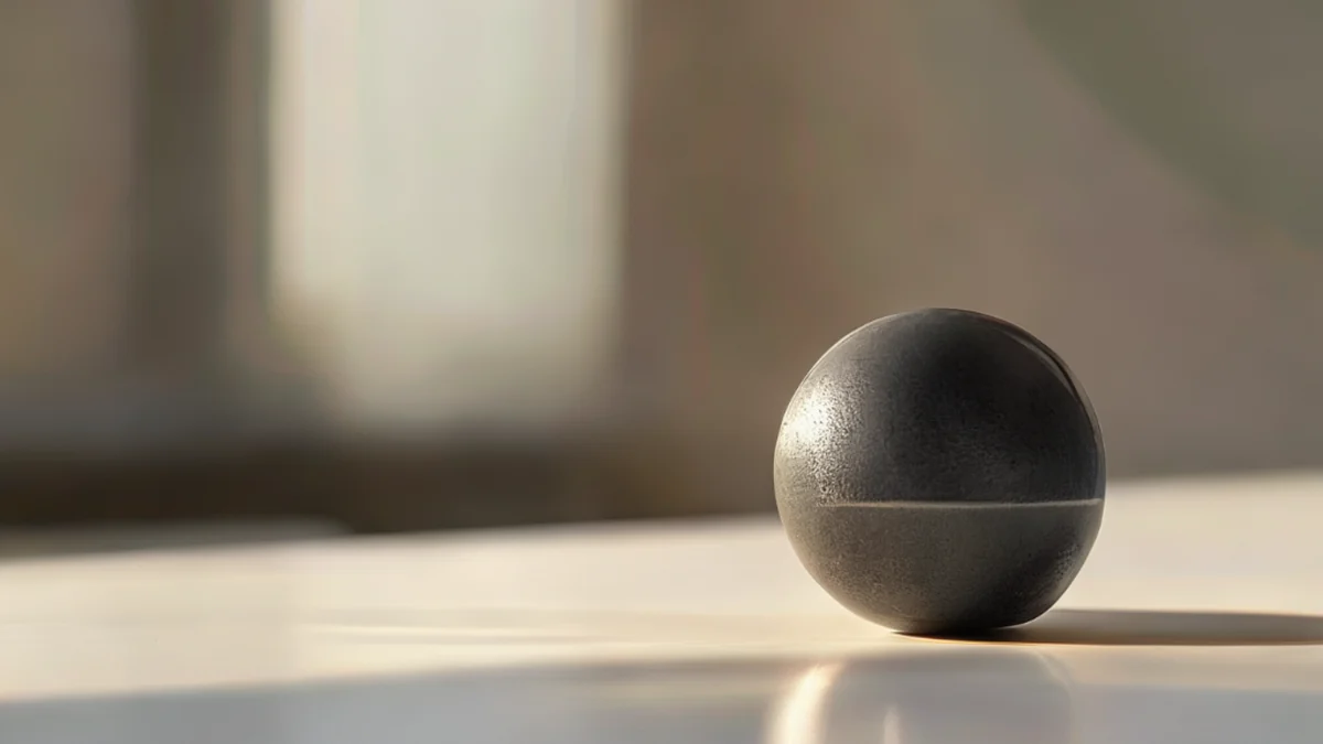Un petit clou utilisé pour maintenir une balle en place, généralement dans des équipements mécaniques ou sportifs.